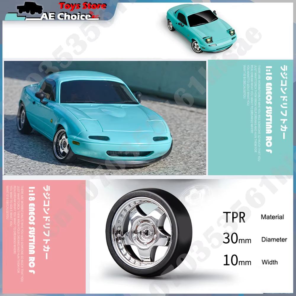 AutoModel RC Miata Drift Car 1/18 2.4G 2WD LED Lights Gyroscope Model